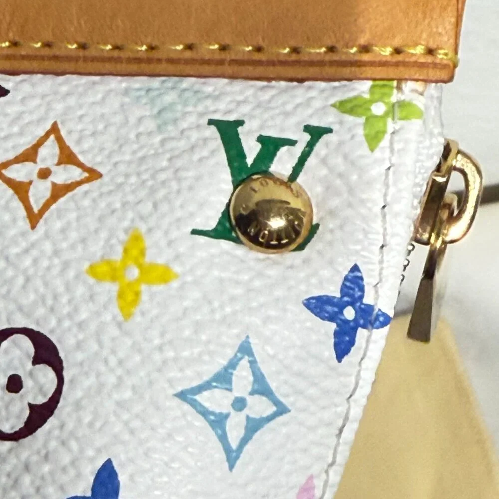 Louis Vuitton Takashi Murakami Monogram Multicolor Berlingot Pouch White COA - Picture 11 of 12